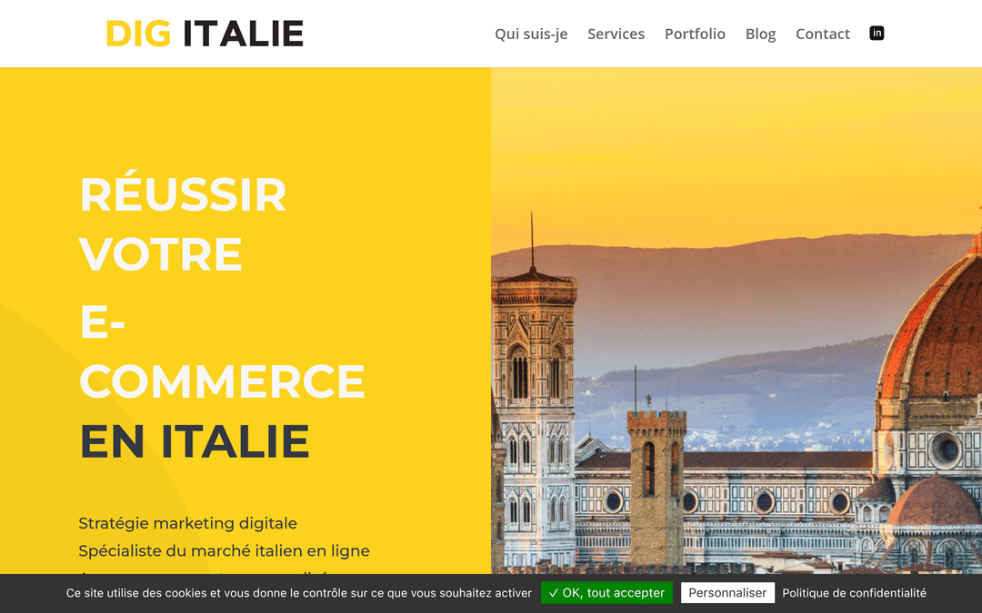 Site DIG ITALIE, conseil e-commerce créé par GooServices